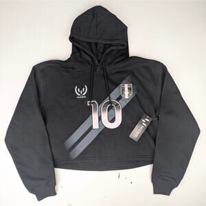 Lionel Messi Women's Medium Black Crop Hoodie - New